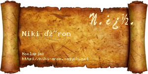 Niki Áron névjegykártya